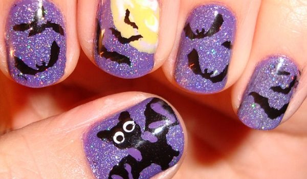 nail art pipistrello halloween